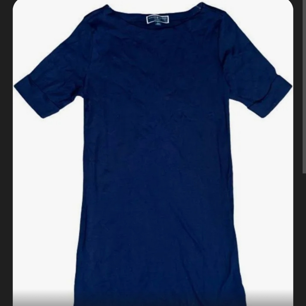 Karen Scott Sport navy relaxed fit T shirt dress with folded cuffs medium